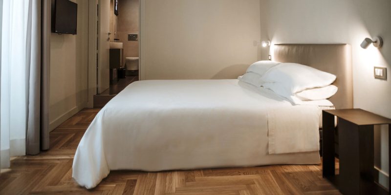 Bed in double room at Palazzo dei Tolomei in Lecce