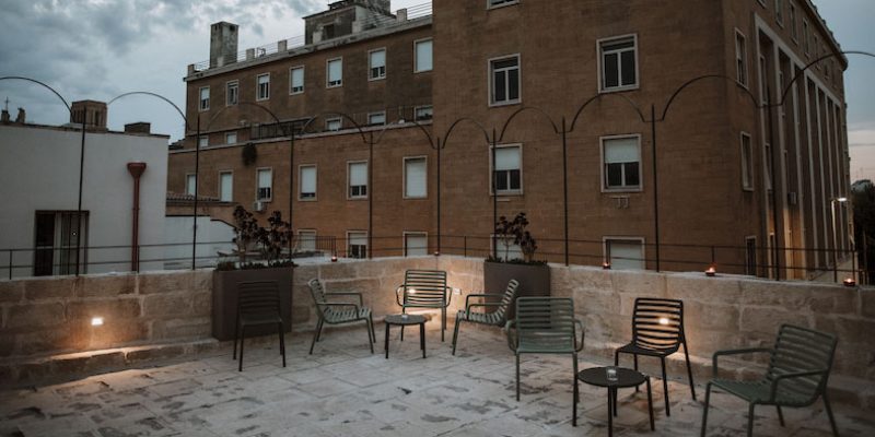 terrazza della Sala Colazione di Palazzo dei Tolomei a Lecce