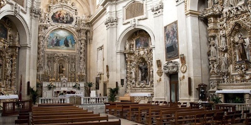 Interior of the church of Santa Chiara in Lecce